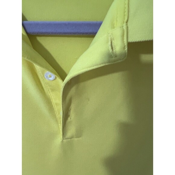Nike Golf Dri Fit Polo XL Yellow Swoosh Logo Activewear Classic Pop Collar - Picture 4 of 14